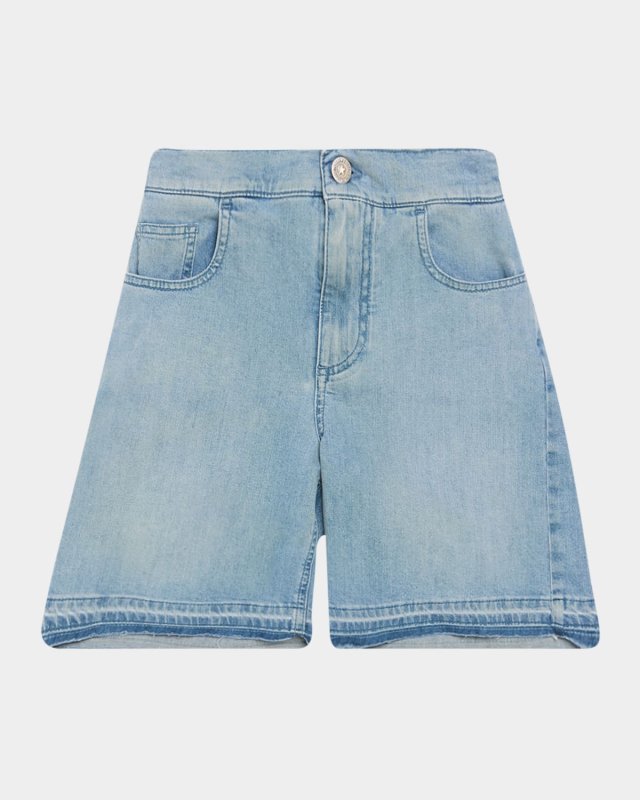 Boy's Journey Logo Patch Denim Shorts, Size 4-